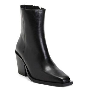 NOVITA Black Made In Portugal Leather Heeled Western Booties